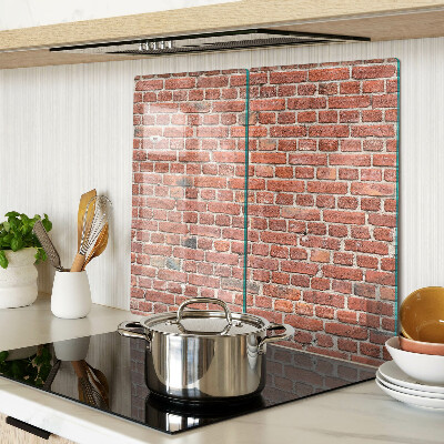 Glass kitchen board Brick wall