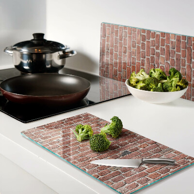 Glass kitchen board Brick wall