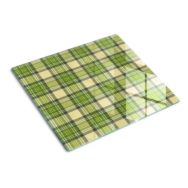 Glass chopping board Checkered motif