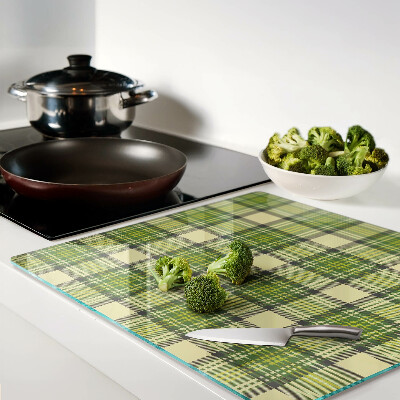 Glass chopping board Checkered motif