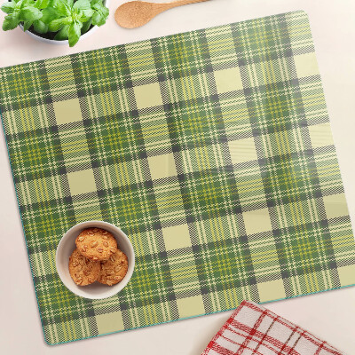 Glass chopping board Checkered motif
