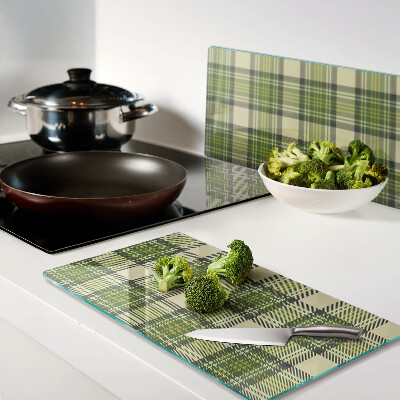 Glass chopping board Checkered motif