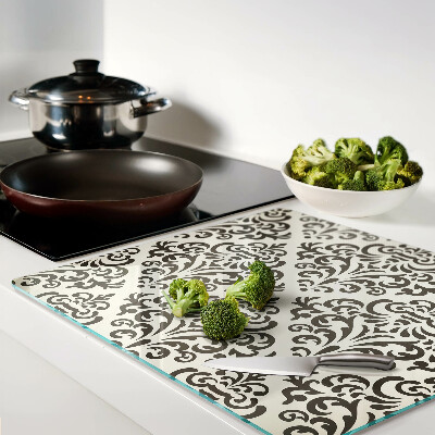 Glass chopping board Baroque style plant pattern