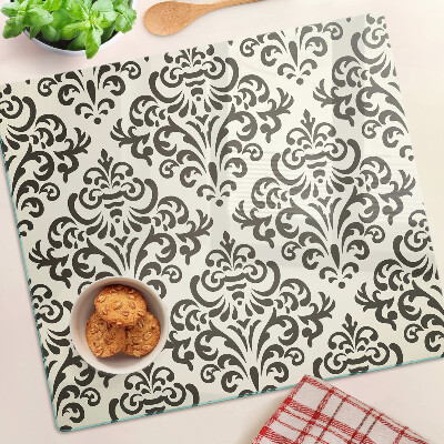 Glass chopping board Baroque style plant pattern