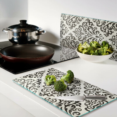 Glass chopping board Baroque style plant pattern