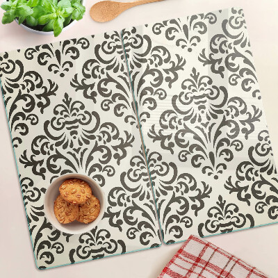 Glass chopping board Baroque style plant pattern
