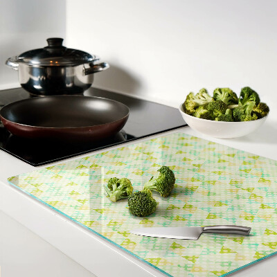 Glass kitchen board Geometry in pastel colors