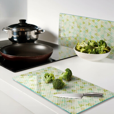 Glass kitchen board Geometry in pastel colors
