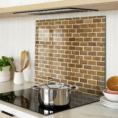 Glass chopping board Brick wall