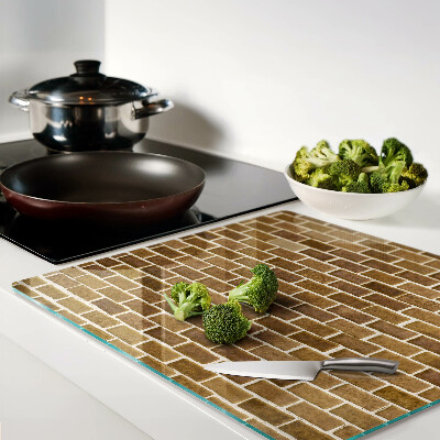 Glass chopping board Brick wall