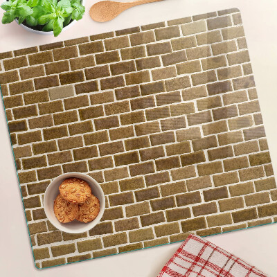 Glass chopping board Brick wall