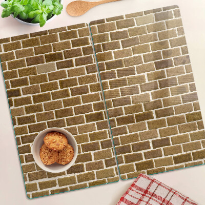 Glass chopping board Brick wall