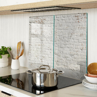 Glass kitchen board Brick wall in loft style