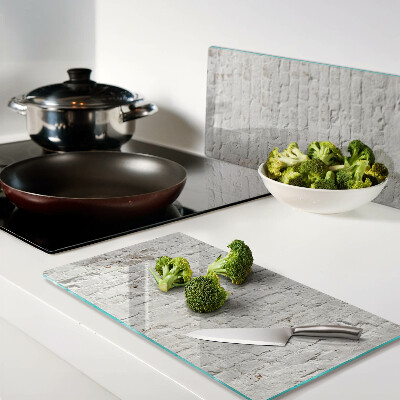 Glass kitchen board Brick wall in loft style