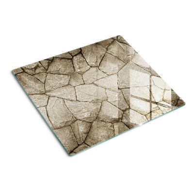 Glass kitchen board Stone mosaic in shades of brown
