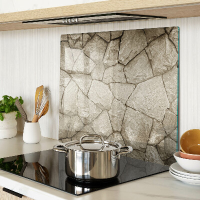 Glass kitchen board Stone mosaic in shades of brown