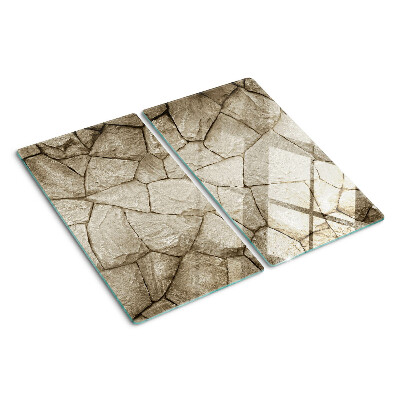 Glass kitchen board Stone mosaic in shades of brown