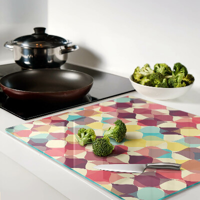 Glass chopping board Geometry of colored circles