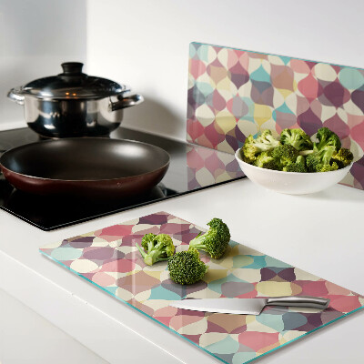 Glass chopping board Geometry of colored circles