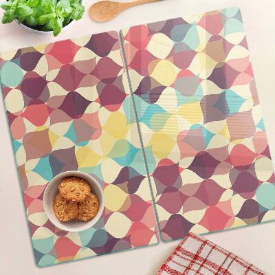 Glass chopping board Geometry of colored circles