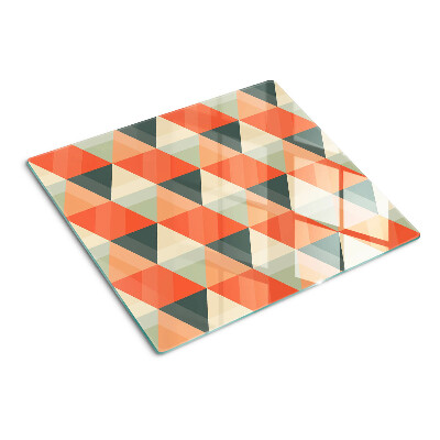 Glass kitchen board Triangles in shades of orange