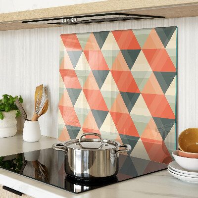 Glass kitchen board Triangles in shades of orange