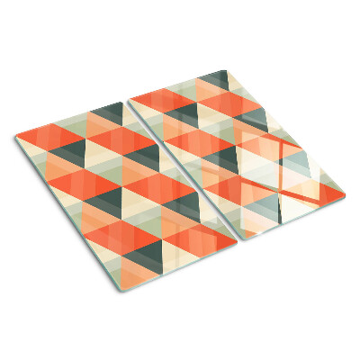 Glass kitchen board Triangles in shades of orange