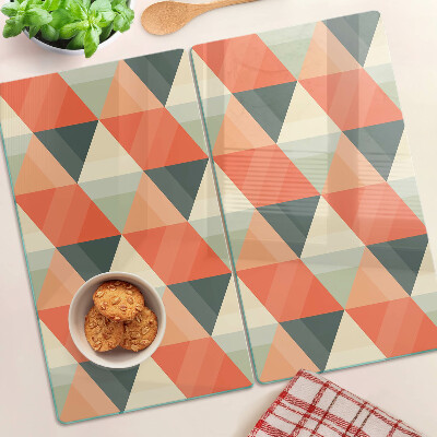 Glass kitchen board Triangles in shades of orange
