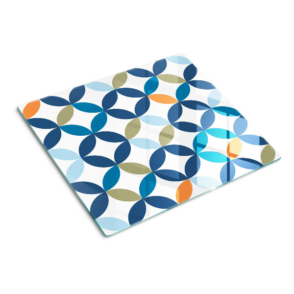 Glass kitchen board Geometric leaves in different colors