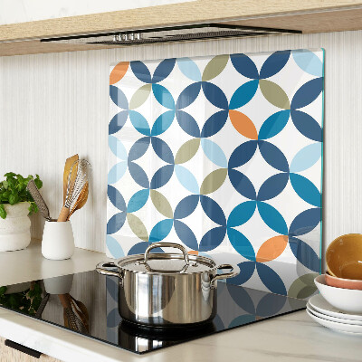 Glass kitchen board Geometric leaves in different colors