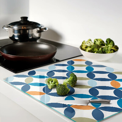 Glass kitchen board Geometric leaves in different colors