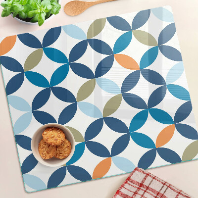 Glass kitchen board Geometric leaves in different colors