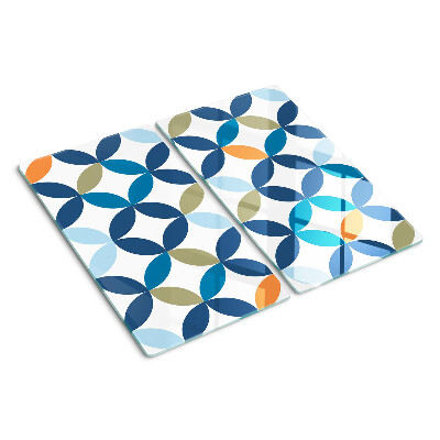 Glass kitchen board Geometric leaves in different colors