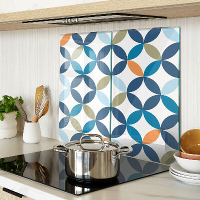 Glass kitchen board Geometric leaves in different colors