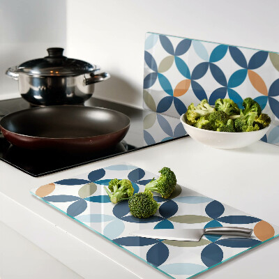 Glass kitchen board Geometric leaves in different colors