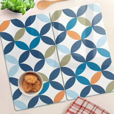 Glass kitchen board Geometric leaves in different colors
