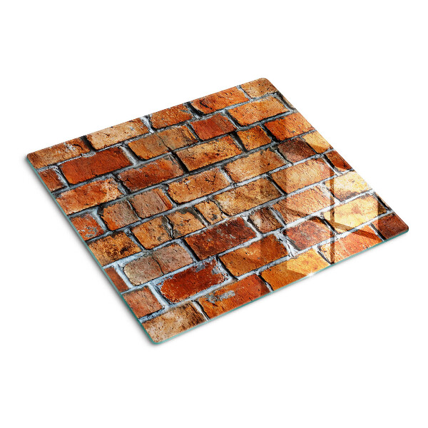 Glass kitchen board Brick wall