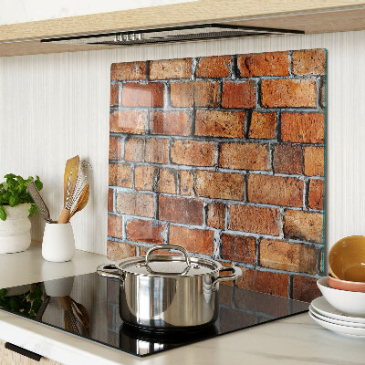 Glass kitchen board Brick wall