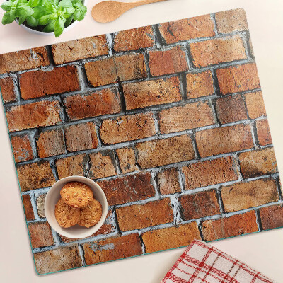 Glass kitchen board Brick wall