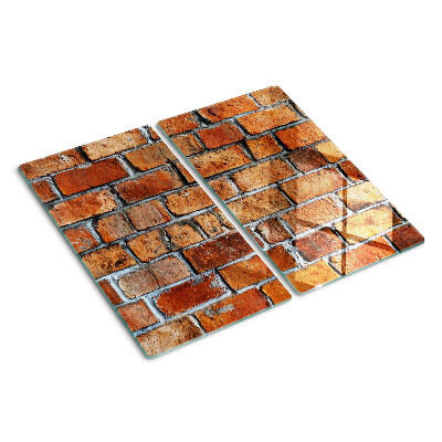 Glass kitchen board Brick wall