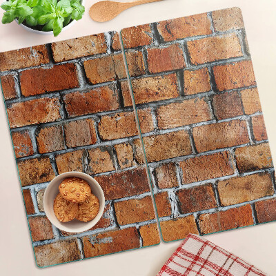 Glass kitchen board Brick wall