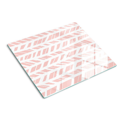Glass chopping board Leaves in a pink shade