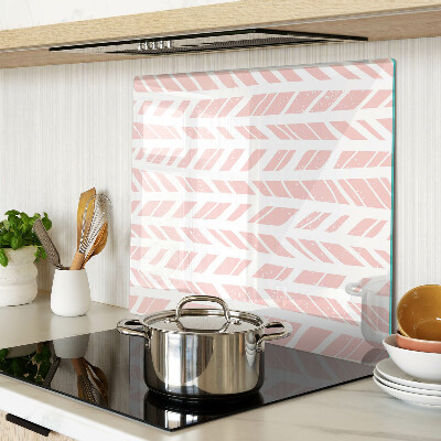 Glass chopping board Leaves in a pink shade