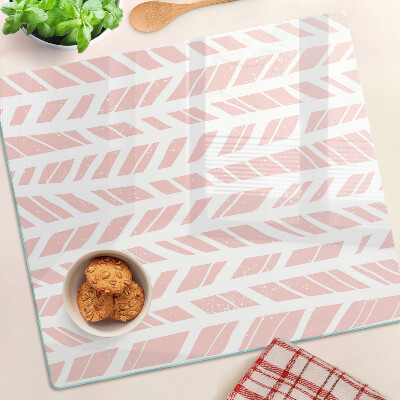 Glass chopping board Leaves in a pink shade