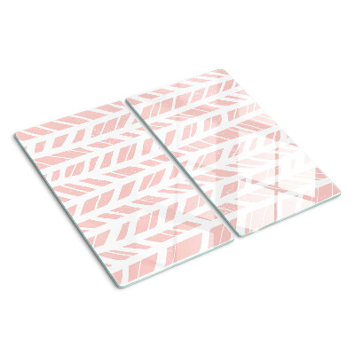 Glass chopping board Leaves in a pink shade