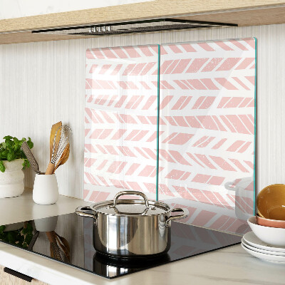 Glass chopping board Leaves in a pink shade