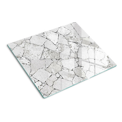 Glass kitchen board Cracked marble