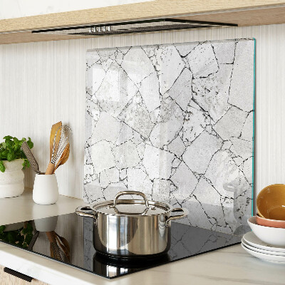 Glass kitchen board Cracked marble