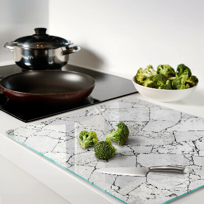 Glass kitchen board Cracked marble