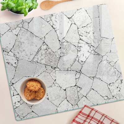 Glass kitchen board Cracked marble